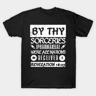 Revelation 18:23 Sorceries Pharmakeia Grunge Aesthetic T-Shirt